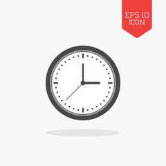 Clock icon. Flat design gray color symbol. Modern UI web navigat