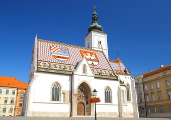 Obraz premium Church of St. Mark in Zagreb, Croatia