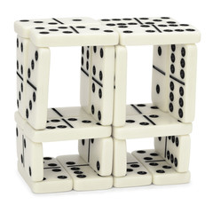 Figure from dominoes on white background
