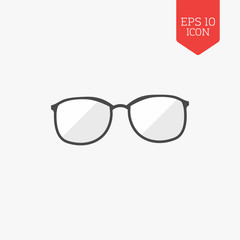 Glasses icon. Flat design gray color symbol. Modern UI web navig