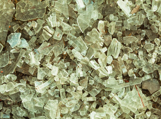 Broken automobile safety glass