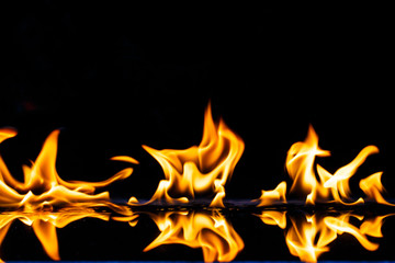 Flame burning hot