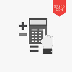 Calculation concept icon. Flat design gray color symbol. Modern