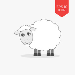 Sheep icon. Flat design gray color symbol. Modern UI web navigat
