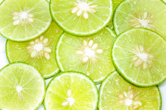 Lime on a white background