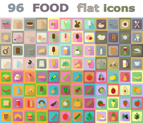 food flat icons vector illustration