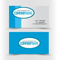 Business card set template. Blue color. Vector illustration.