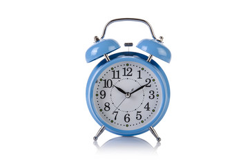 Alarm clock in time concept isolated on white