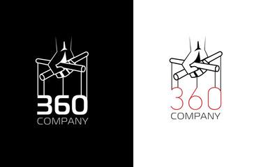 Hand puppet flat logo