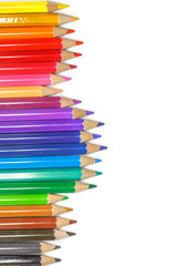 Colored pencils, isolated on the white background.