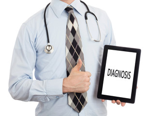 Doctor holding tablet - Diagnosis