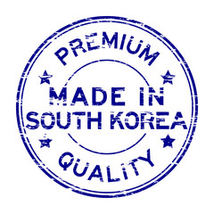 Grunge blue premium quality and made in korea rubber stamp
