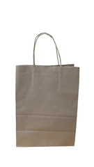 brown paper bag isolated on white background