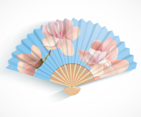 Decorative folding fan.