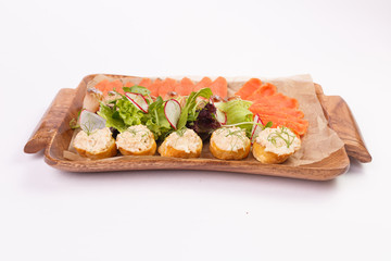 fish platter. fish appetizer on a white background
