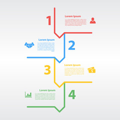 four steps sequence infographic layout concept vector illustration