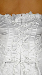 Corset of white wedding dress - rear view