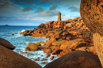  Atlantic ocean coast in Brittany region,Ploumanach,France,Europe © janoka82