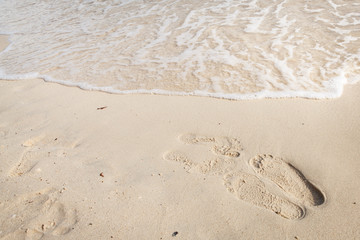 Footprints beach background