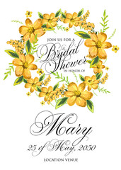 Bridal Shower Invitation with hibiskus flowers © mary1983