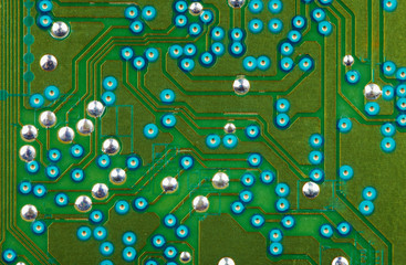 Electronic circuit close-up - technological background
