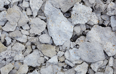 Concrete rubble - remains of destroyed wall