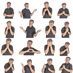 Obraz premium different emotional studies of a mature man in studio