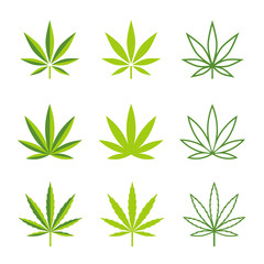 Marijuana leaves vector icons - 116087775