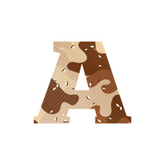 Letter A logo with desert camouflage.
