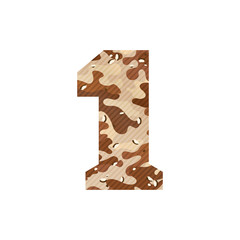 Number one logo with desert camouflage.