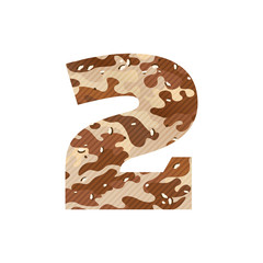 Number two logo with desert camouflage.