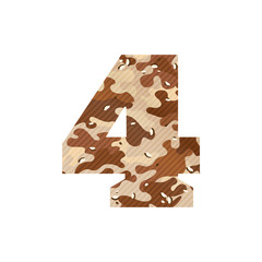 Number four logo with desert camouflage.