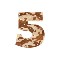 Number five logo with desert camouflage.