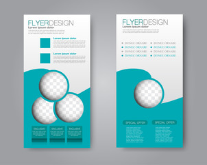 Vector flyer and leaflet design. Set of two side brochure templates.