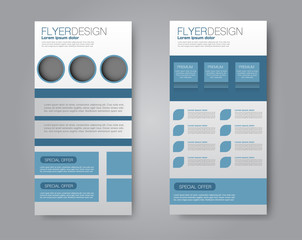 Vector flyer and leaflet design. Set of two side brochure templates.