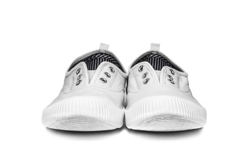 White sneakers isolated.