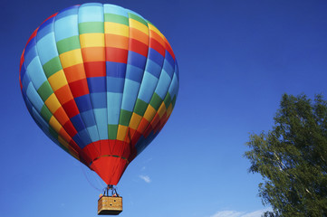 Fototapeta na wymiar Multicolored balloons in the sky