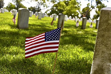 United States Flag on Gravesite