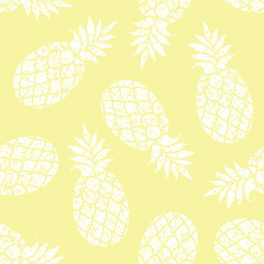 Ananas vector naadloos patroon voor textiel, scrapbooking of inpakpapier. Ananas silhouet herhalend ornament.