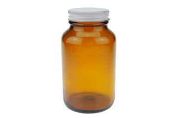 Brown glass bottles Isolated on White Background