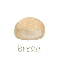 Watercolor illustration bread