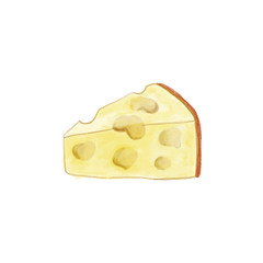 Watercolor illustration cheese