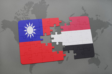 puzzle with the national flag of israel and hong kong on a world map background.