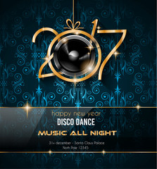 2017 Happy New Year Disco Party Background for your Flyers