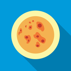 Moon icon in flat style on a sky blue background