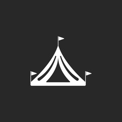 Fototapeta premium Camping tent festival simple icon on background