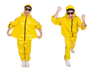 Young performer isolated on the white