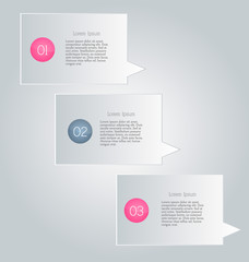 Business infographics tabs template for presentation, education, web design, banner, brochure, flyer. Pink and grey colors. Vector illustration.