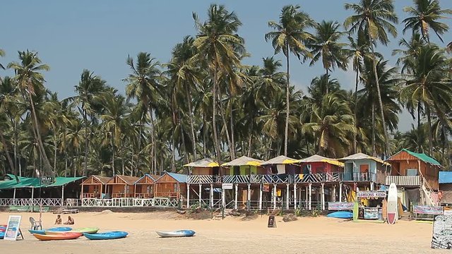 Houses and huts on the Palolem beach