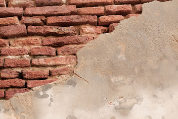 Old wall cracked / Background of old brick wall cracked.